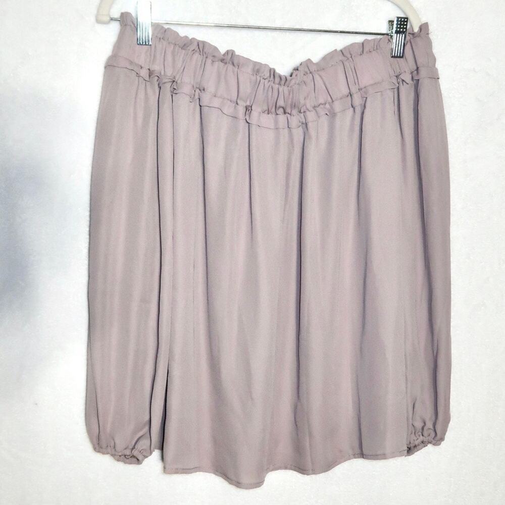 ENTRO Off the Shoulder Light Gray Balloon Sleeve Size Small